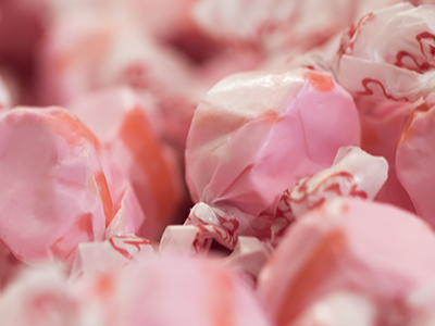 pink wrapped taffy
