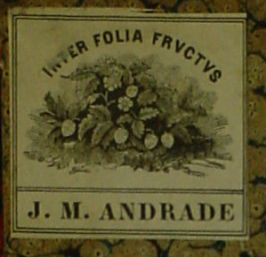 Pictorial bookplate of J. M. Andrade.