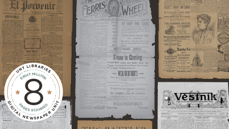 photograph of several newspaper pages