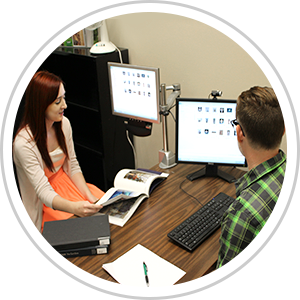 Library Staff Person Helpinga Student