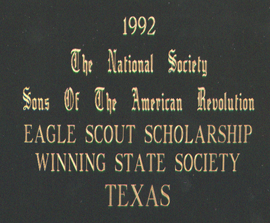 Engraved plaque on trophy